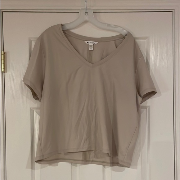 Athleta Tan Crop Relaxed T-Shirt - Picture 1 of 4